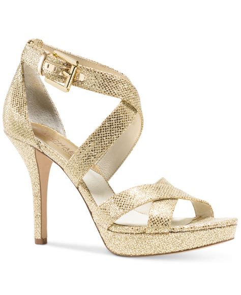 michael kors gold metallic shoes|michael kors gold sandals heels.